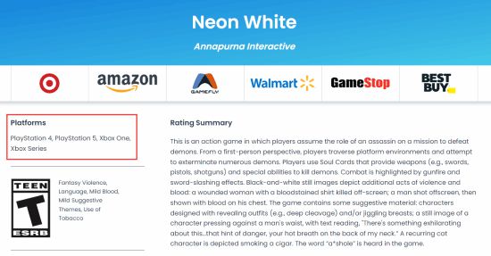 《Neon White》Xbox版ESRB过审 传言称将进入XGP