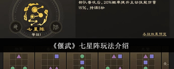 《偃武》七星阵技巧全面解析
