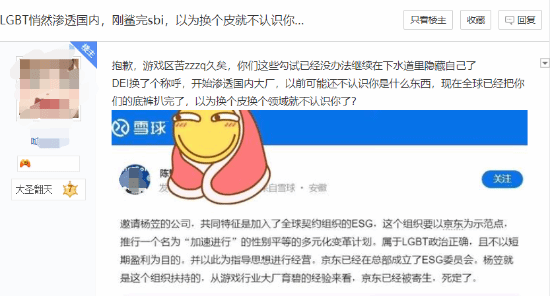 玩家对京东杨笠事件的评论：国内大厂也受到了换皮版游戏的影响？